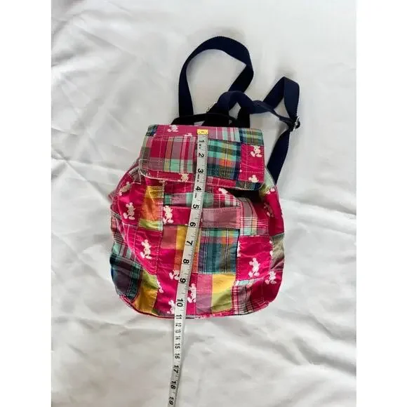 Colorful Disney Parks patchwork mini backpack with Mickey Mouse head silhouettes - Picture 4 of 16